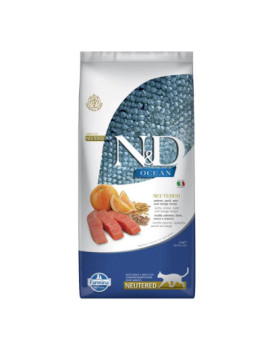 N&D Ocean Somonlu ve Portakallı Ata Tahıllı Kısırlaştırılmış Kedi Maması 10kg