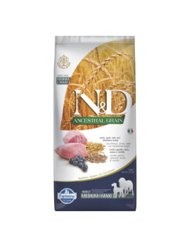 N&D Ancestral Kuzu Etli ve Yaban Mersinli Orta ve Büyük Irk Ata Tahıllı Yetişkin Köpek Maması 12kg