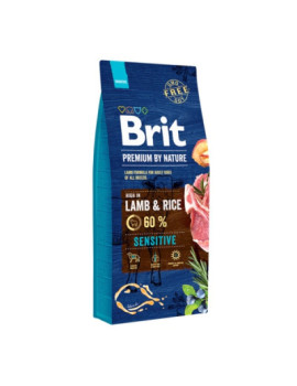 Brit Premium Nature Sensitive Kuzulu ve Pirinçli Yetişkin Köpek Maması 15kg