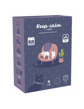 M-Pets Keep Calm Feromon Kedi Boyun Tasması 38cm (Gri)