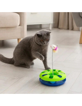 Rimba Toplu Yaylı Fareli Kedi Oyuncağı 24x35cm (Karışık Renkli)