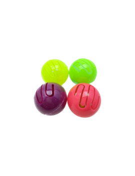 Zampa Zilli Zigzaglı Top Kedi Oyuncağı 4cm (4'lü) (Karışık Renkli)