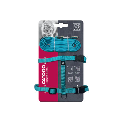 M-Pets Catogo Kedi Göğüs Tasması Seti 90-170cm (Mavi)